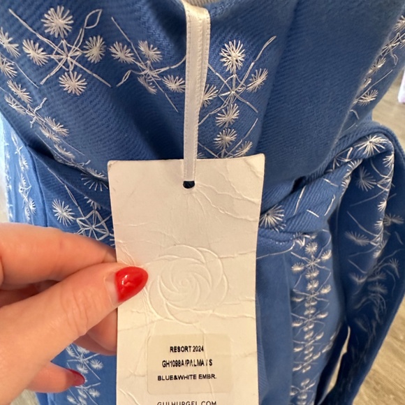 Gul Hurgel long blue dress with embroidery, size SMALL - Picture 4 of 4